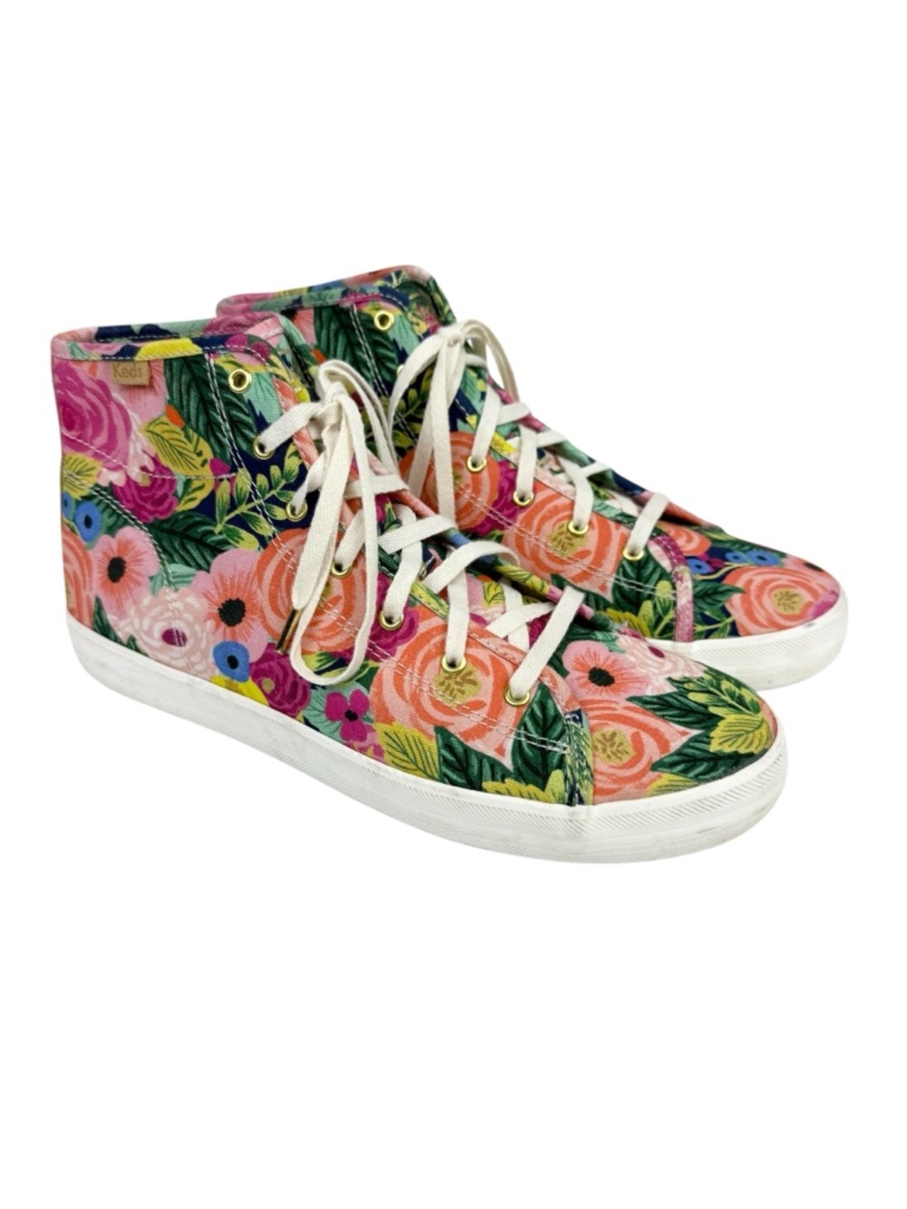 Keds X Rifle Paper Co. Kickstart Hi Juliet Sneaker High Top Floral Size 8.5 - Picture 2 of 12